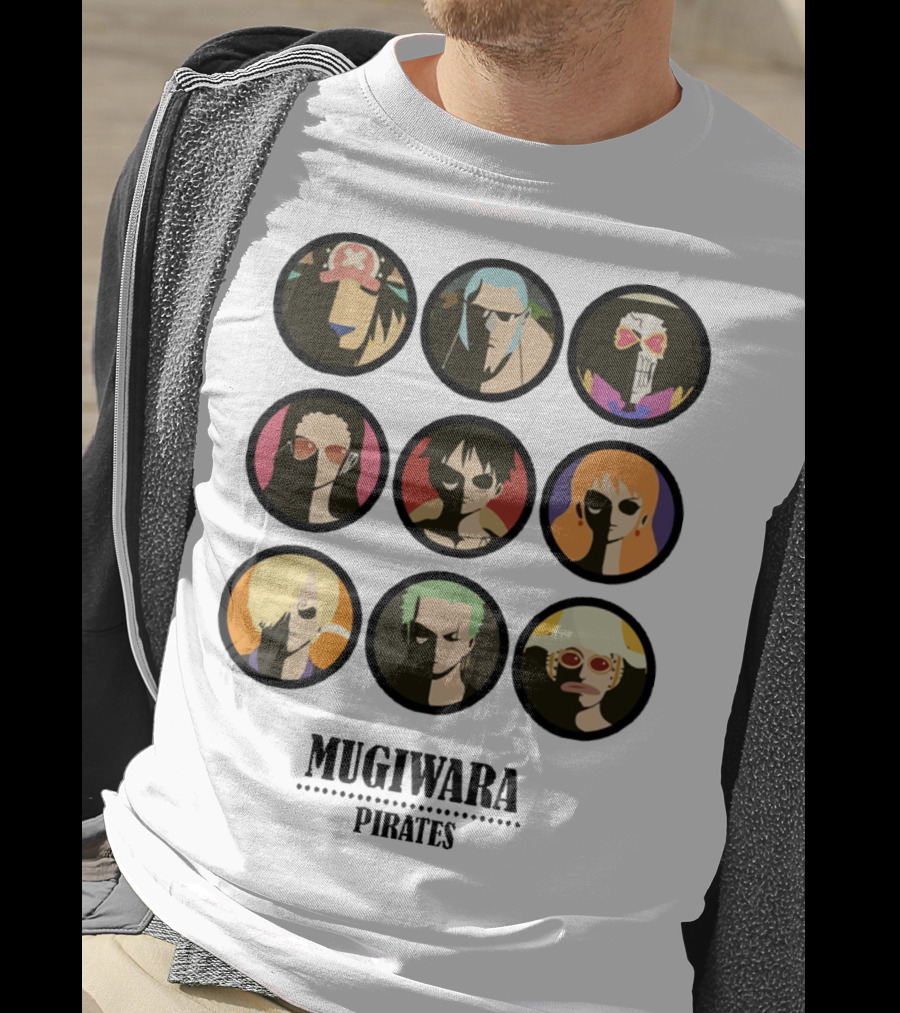 Mugiwara Pirates One Piece Characters Circles T-Shirt