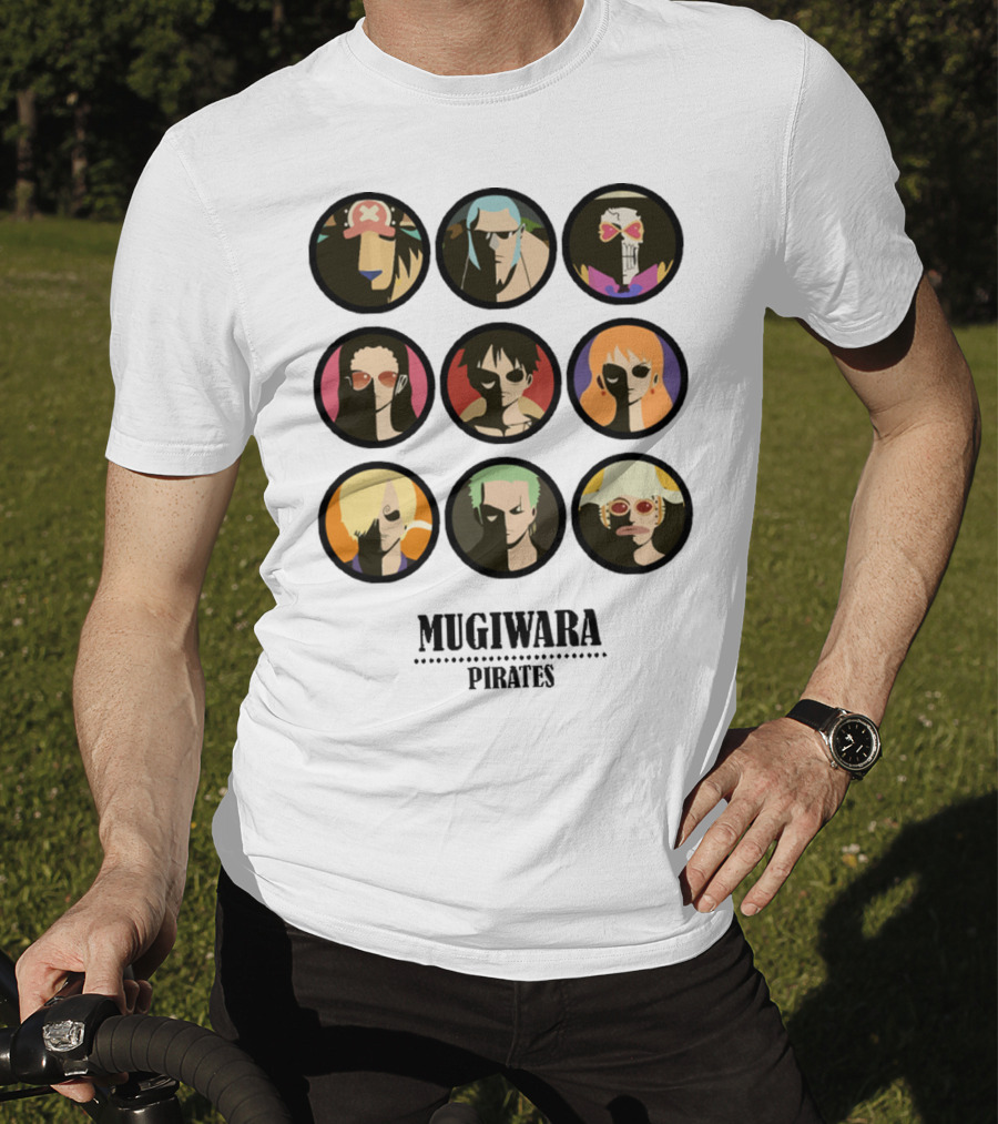 Mugiwara Pirates One Piece Characters Circles T-Shirt