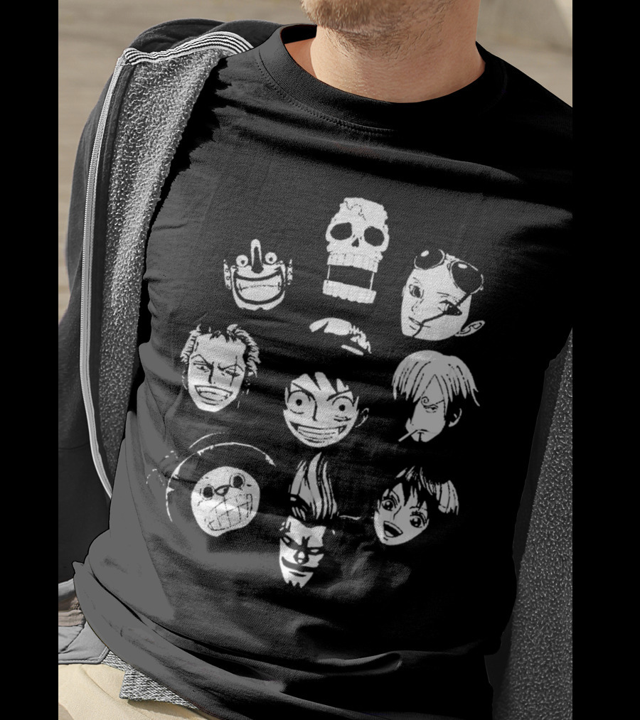 One Piece Straw Hat Crew Faces T-Shirt