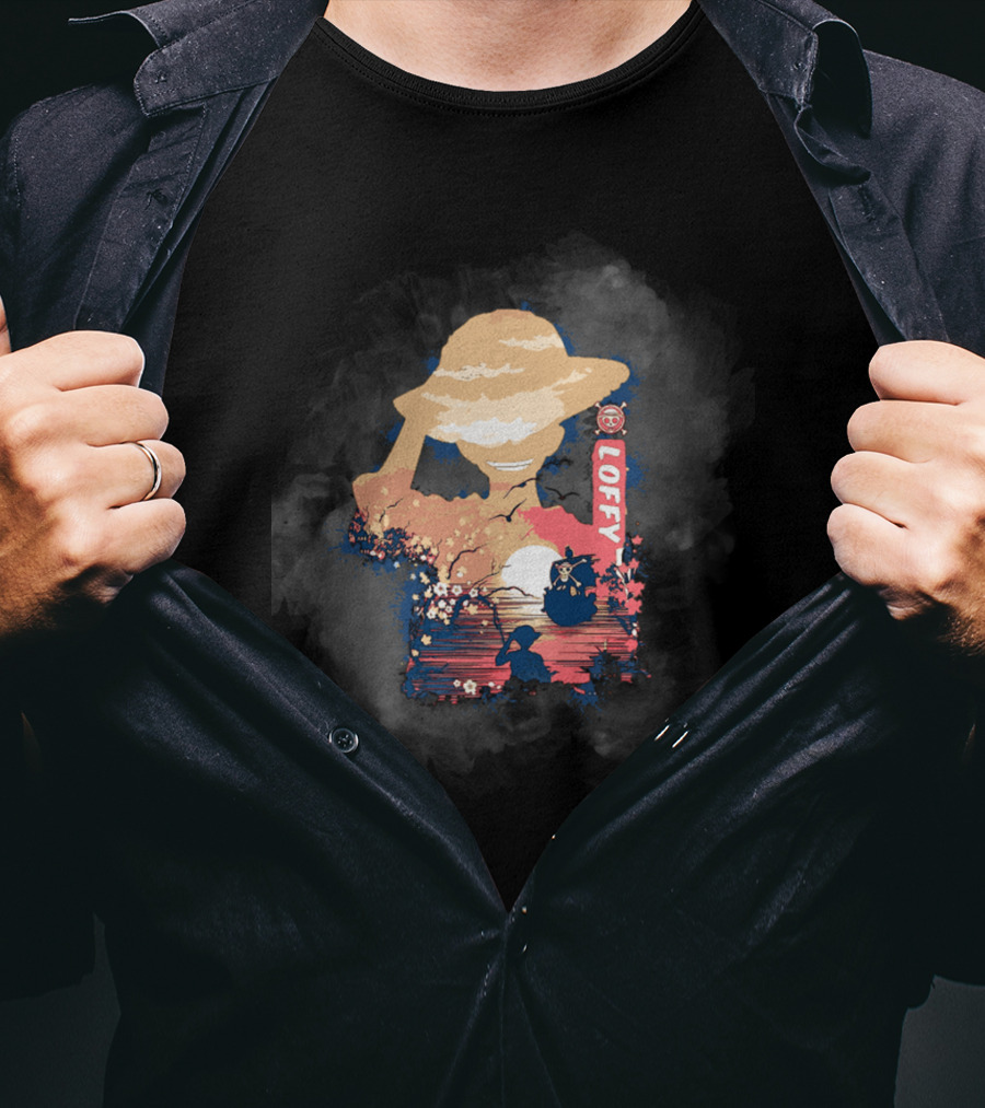 Monkey D Luffy Adventure With King Of The Pirates Story One Piece Sunset Scene T-Shirt