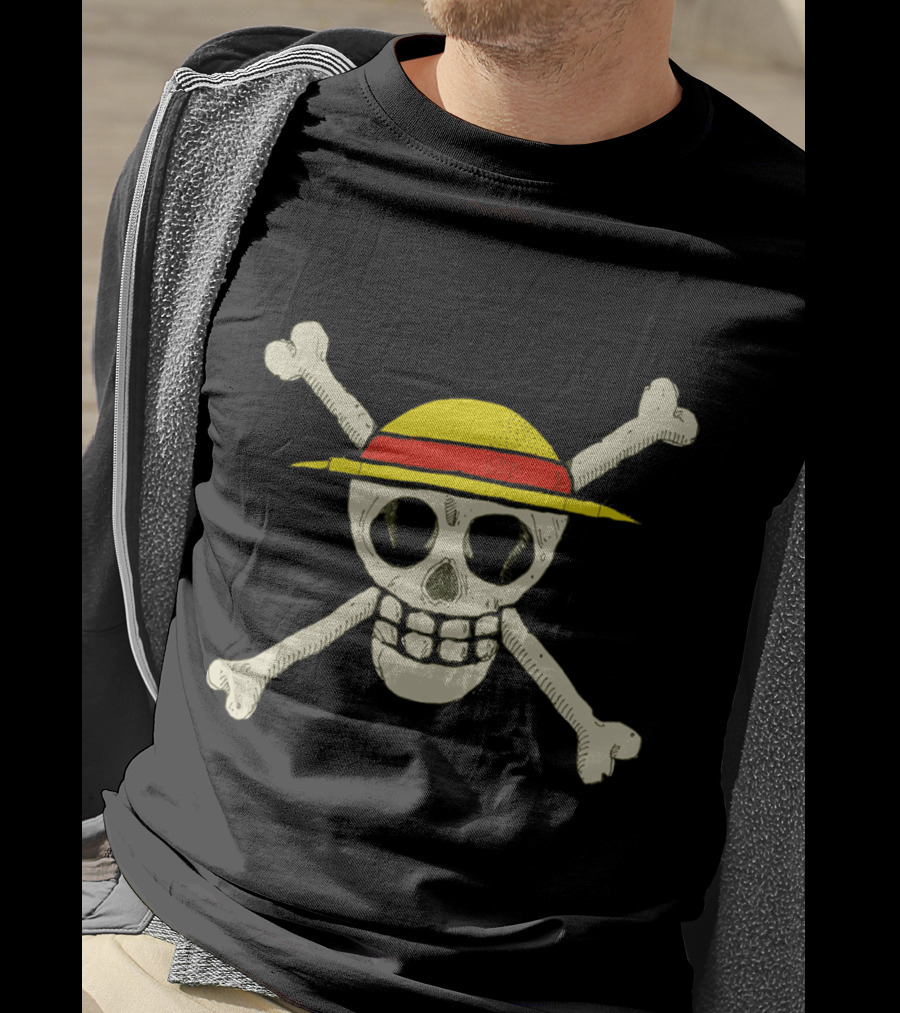 One Piece Skull Luffy Hat Crossbones By Miskel T-Shirt