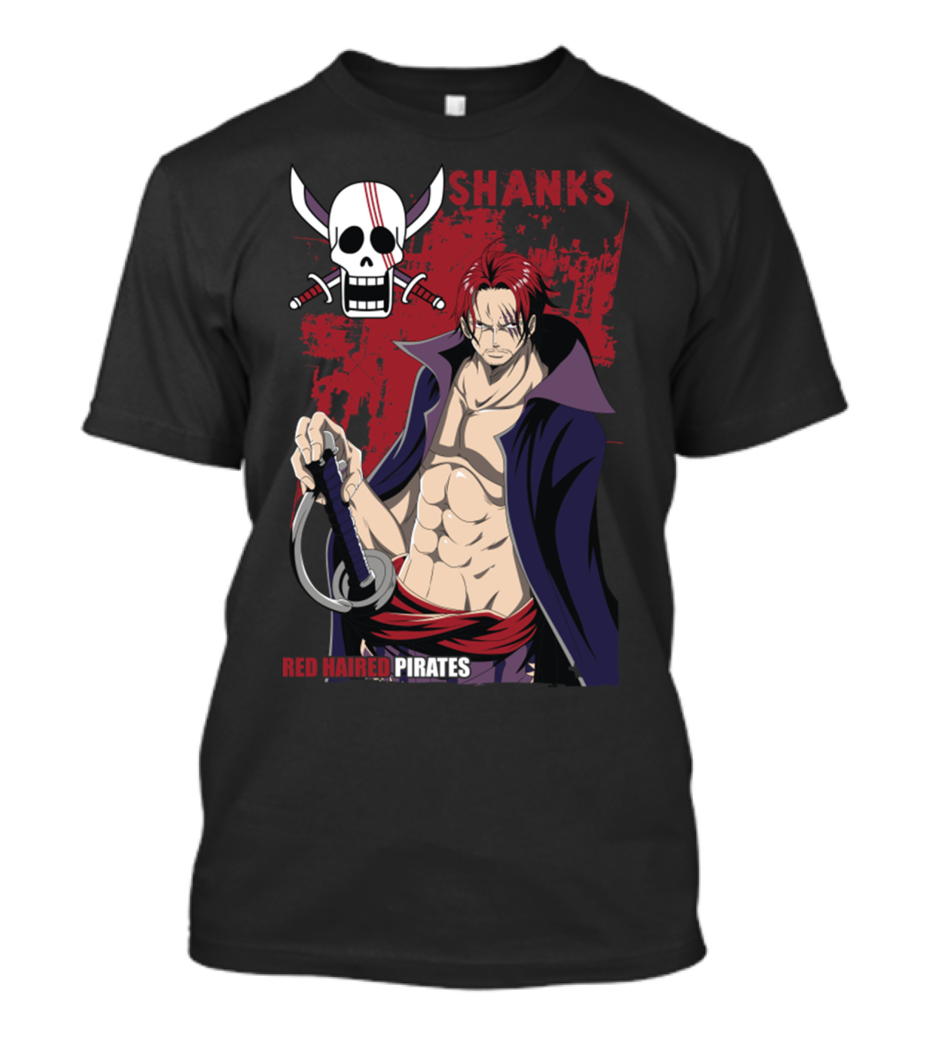 Red Haired Pirates Shanks Skull Symbol Manga T-Shirt