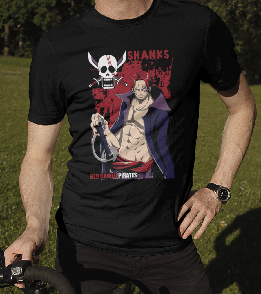 Red Haired Pirates Shanks Skull Symbol Manga T-Shirt