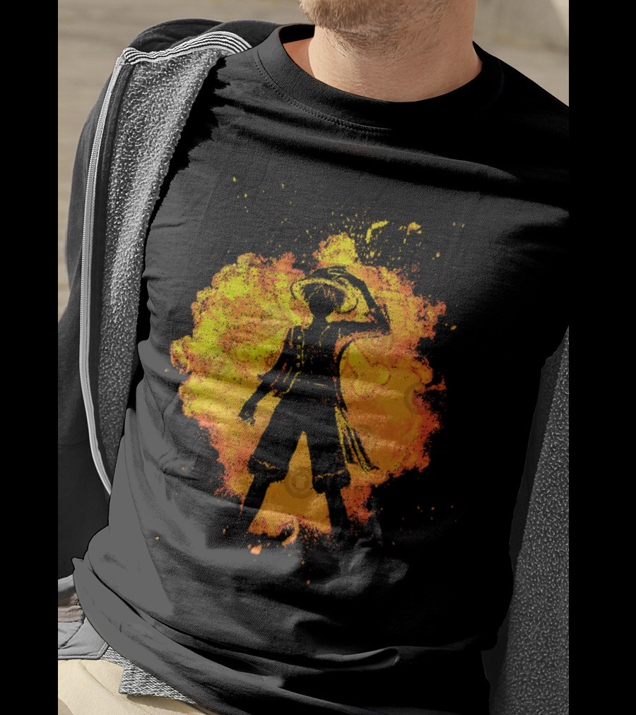Soul Of The Pirate Luffy Fire Silhouette Anime T-Shirt