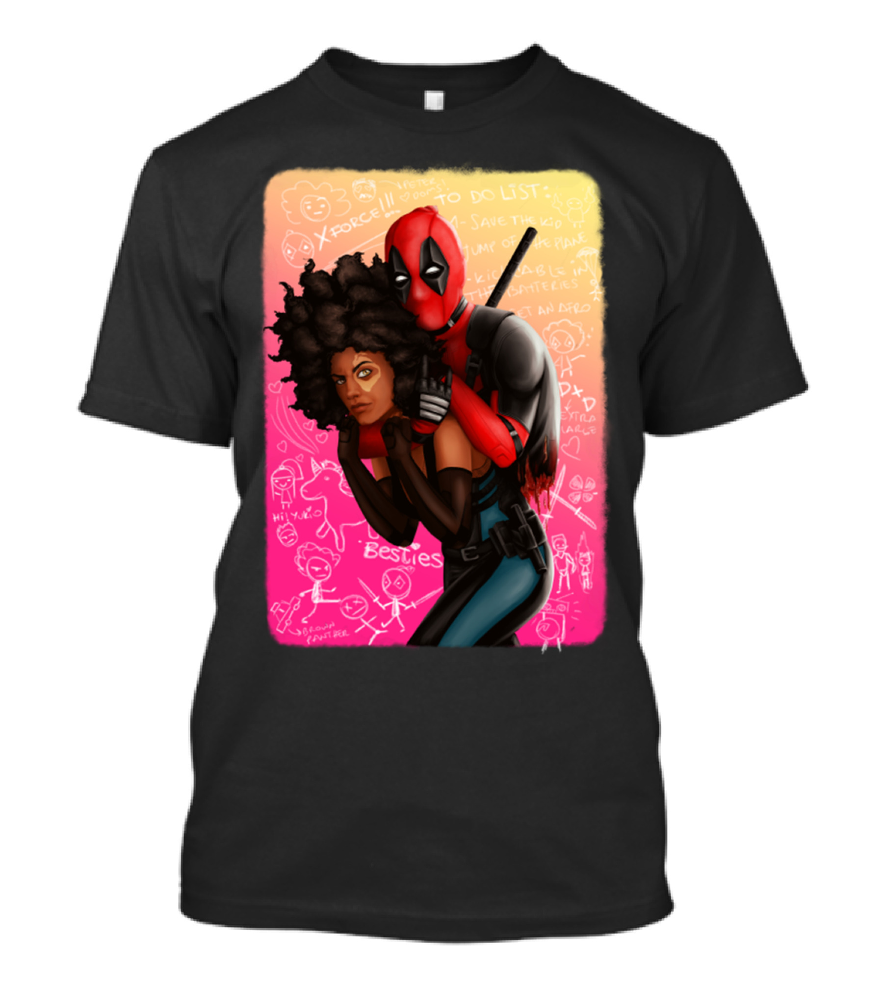 Deadpool And Domino Besties X-Force To Do List T-Shirt