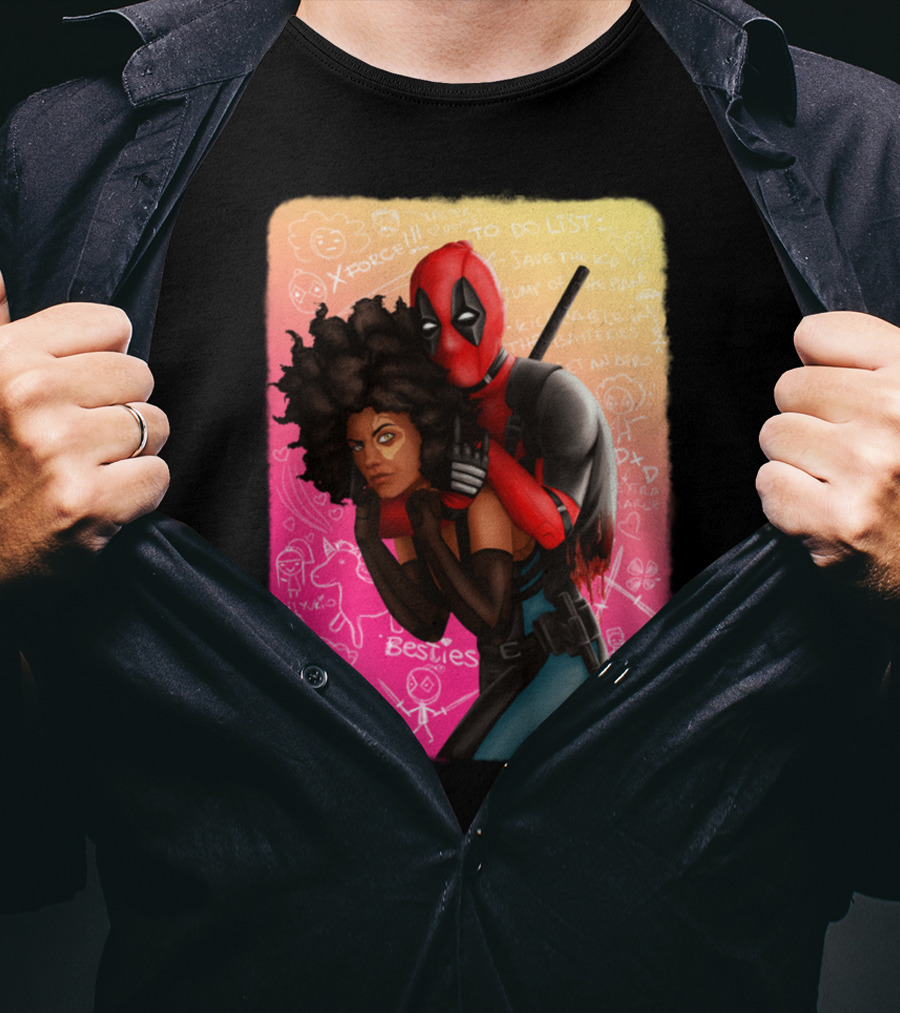 Deadpool And Domino Besties X-Force To Do List T-Shirt