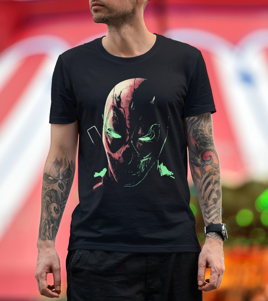 Deadpool Darth Maul Crossover Villainous Face Mashup T-Shirt