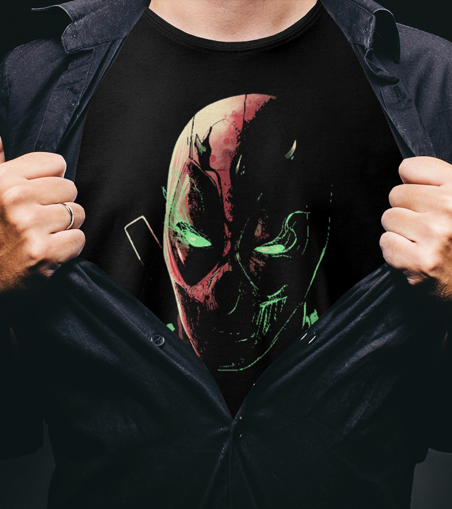 Deadpool Darth Maul Crossover Villainous Face Mashup T-Shirt