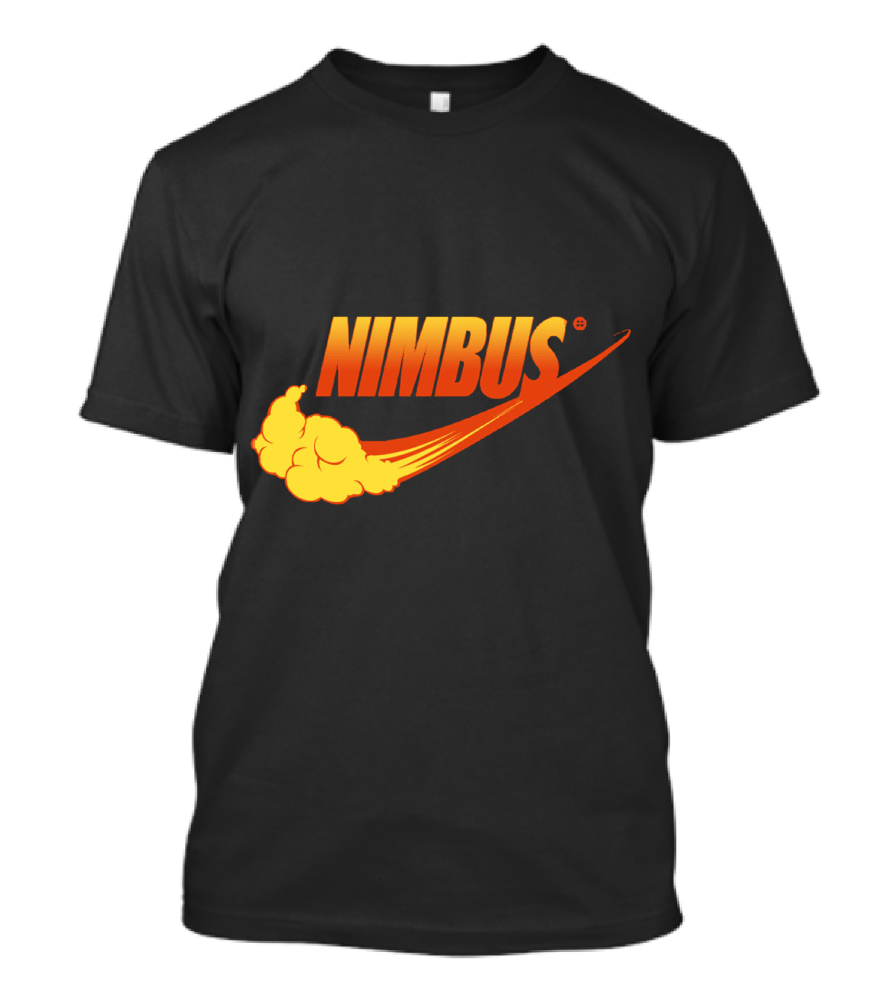 Nimbus Cloud Swoosh Orange Text T-Shirt