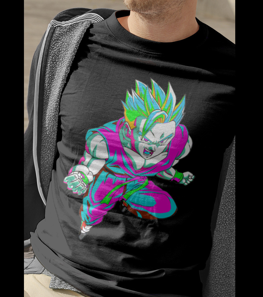 Anime Vaporwave 90s Super Saiyan Style Retro Neon Aesthetic T-Shirt