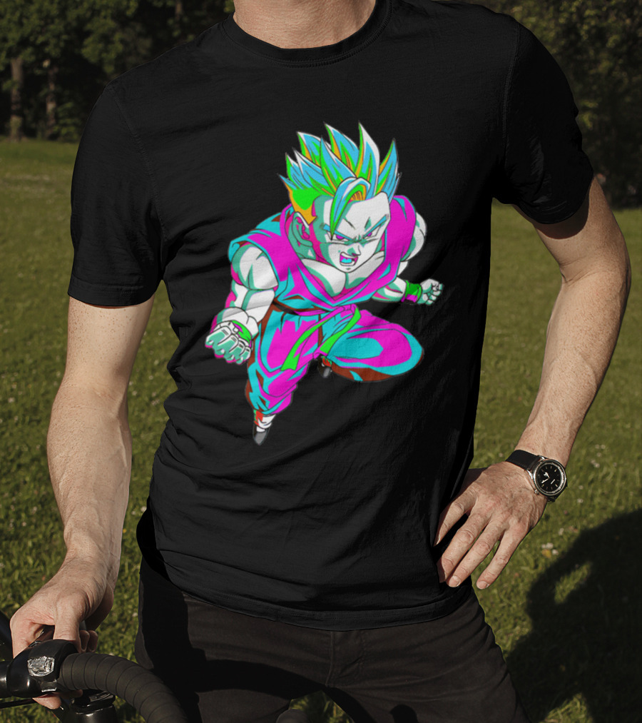 Anime Vaporwave 90s Super Saiyan Style Retro Neon Aesthetic T-Shirt