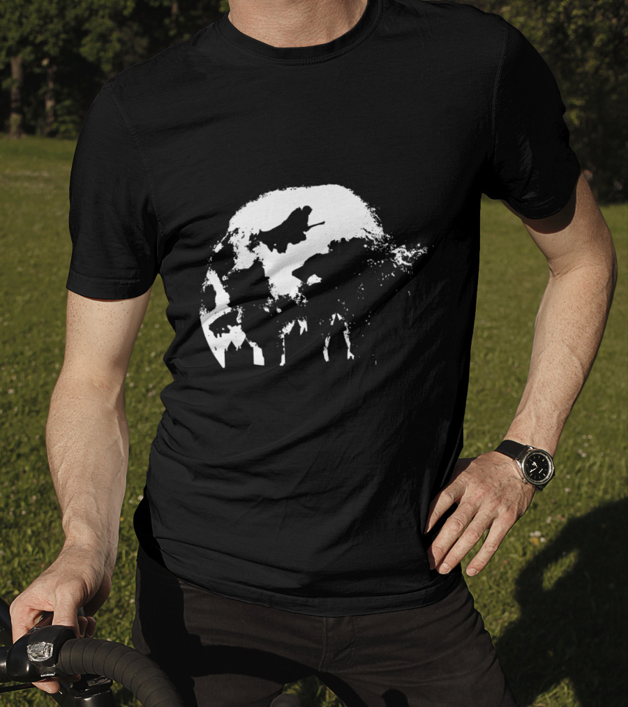 Full Moon Flying Over Hogwarts T-Shirt