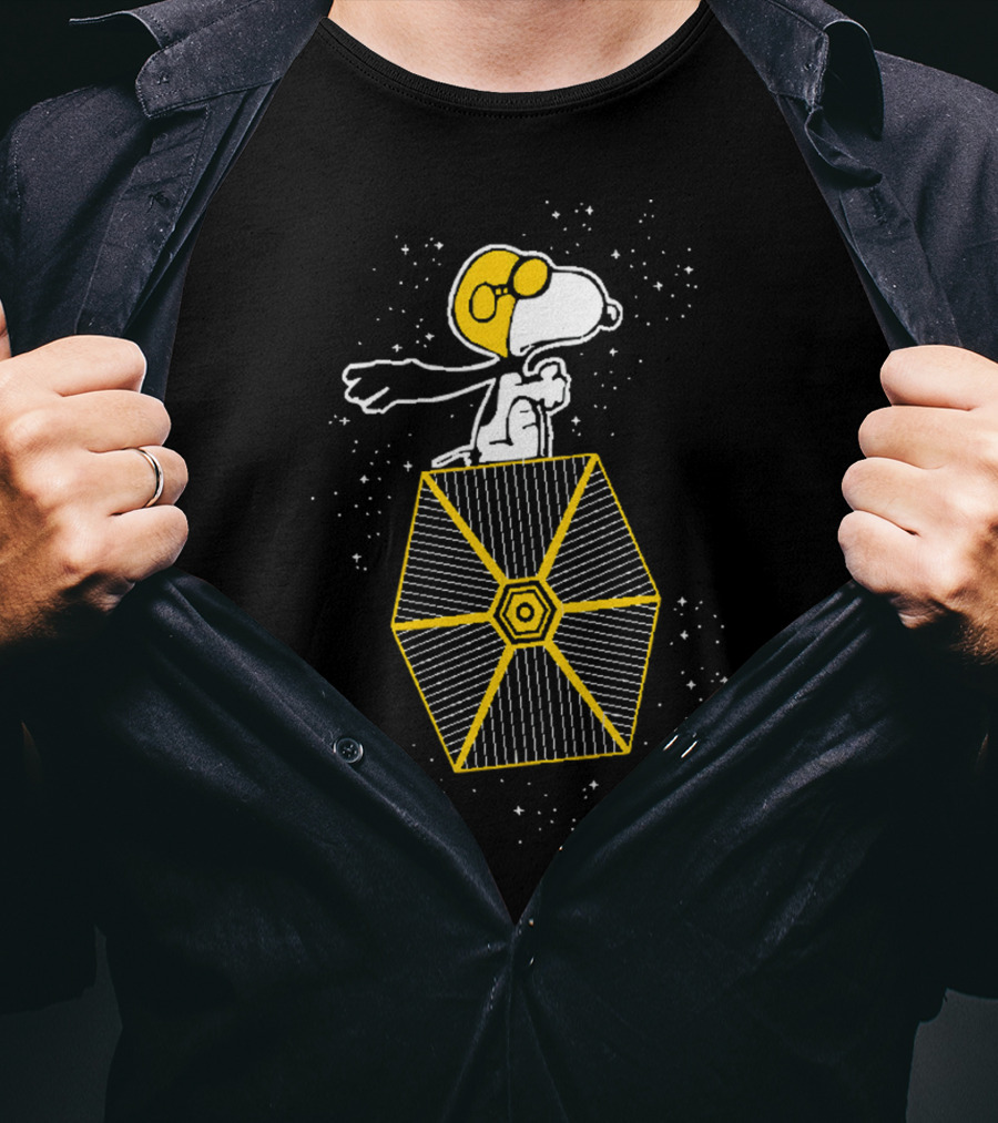 Snoopy Imperial Flying Ace Tie Fighter Star Wars Crossover T-Shirt