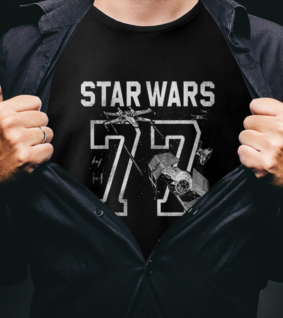 Star Wars 77 X-Wing TIE Fighter Dogfight T-Shirt