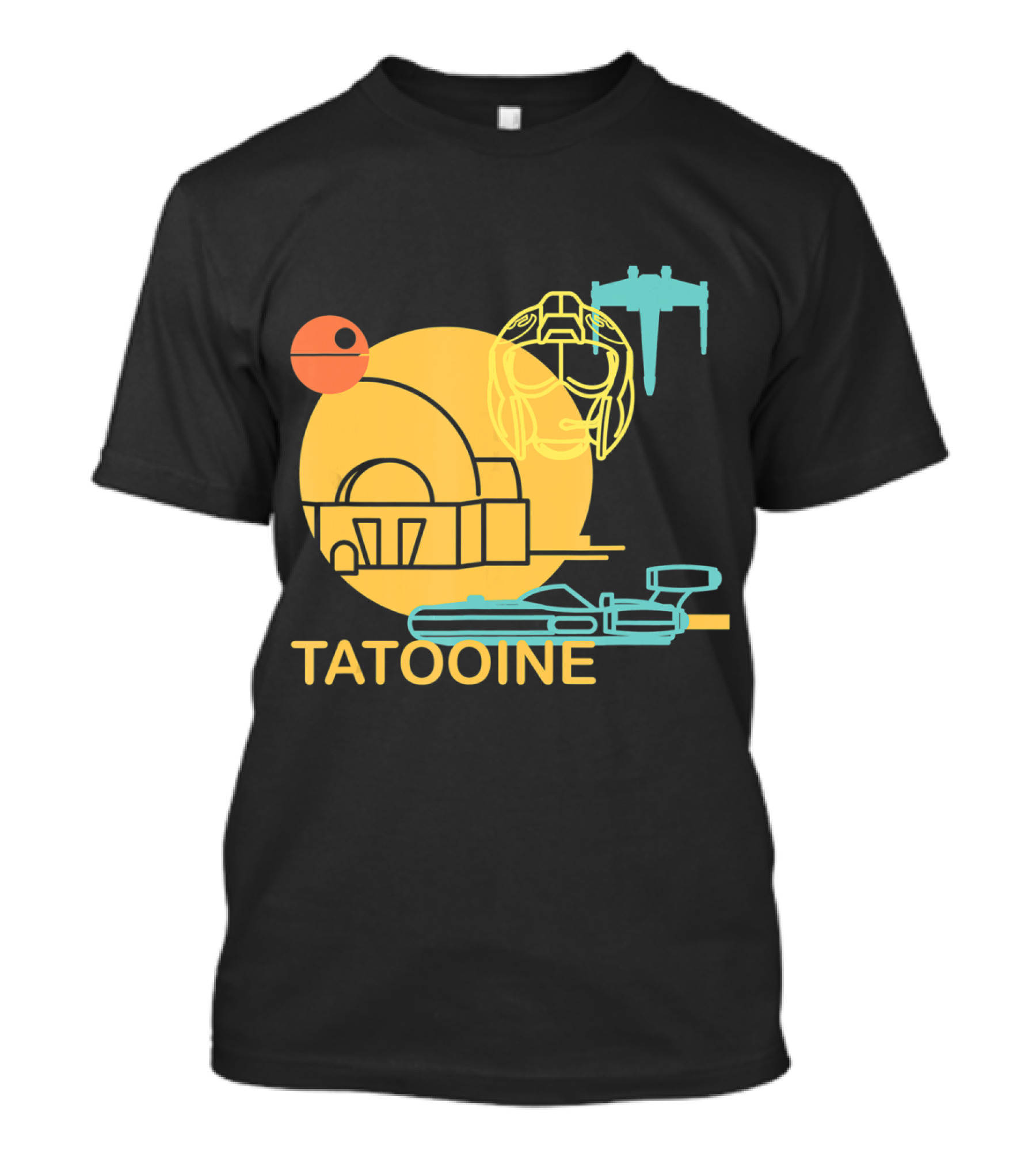 Star Wars A New Hope Tatooine X-Wing Droid Binary Sunset T-Shirt