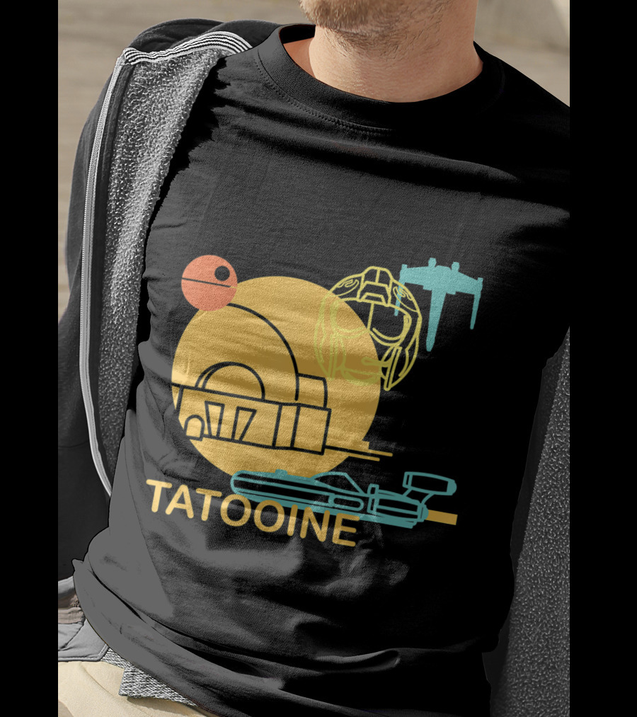 Star Wars A New Hope Tatooine X-Wing Droid Binary Sunset T-Shirt