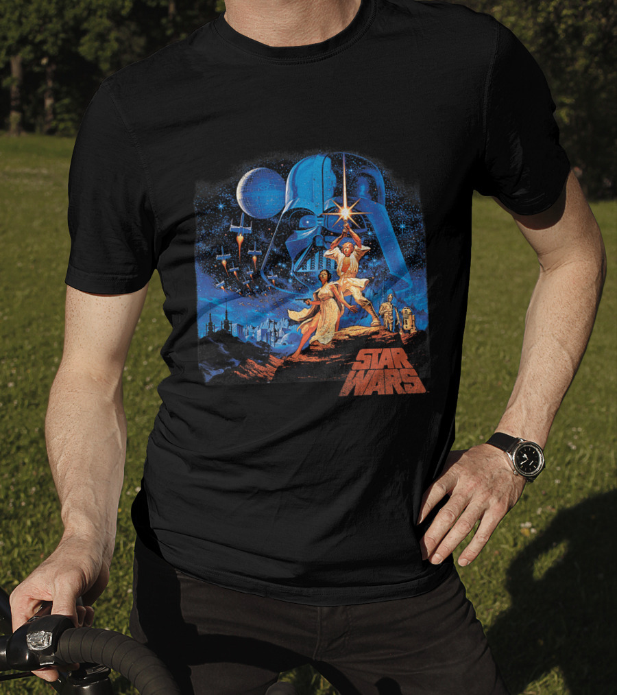 Star Wars Luke Leia Darth Vader X-Wing Tatooine R2D2 C3PO A New Hope T-Shirt