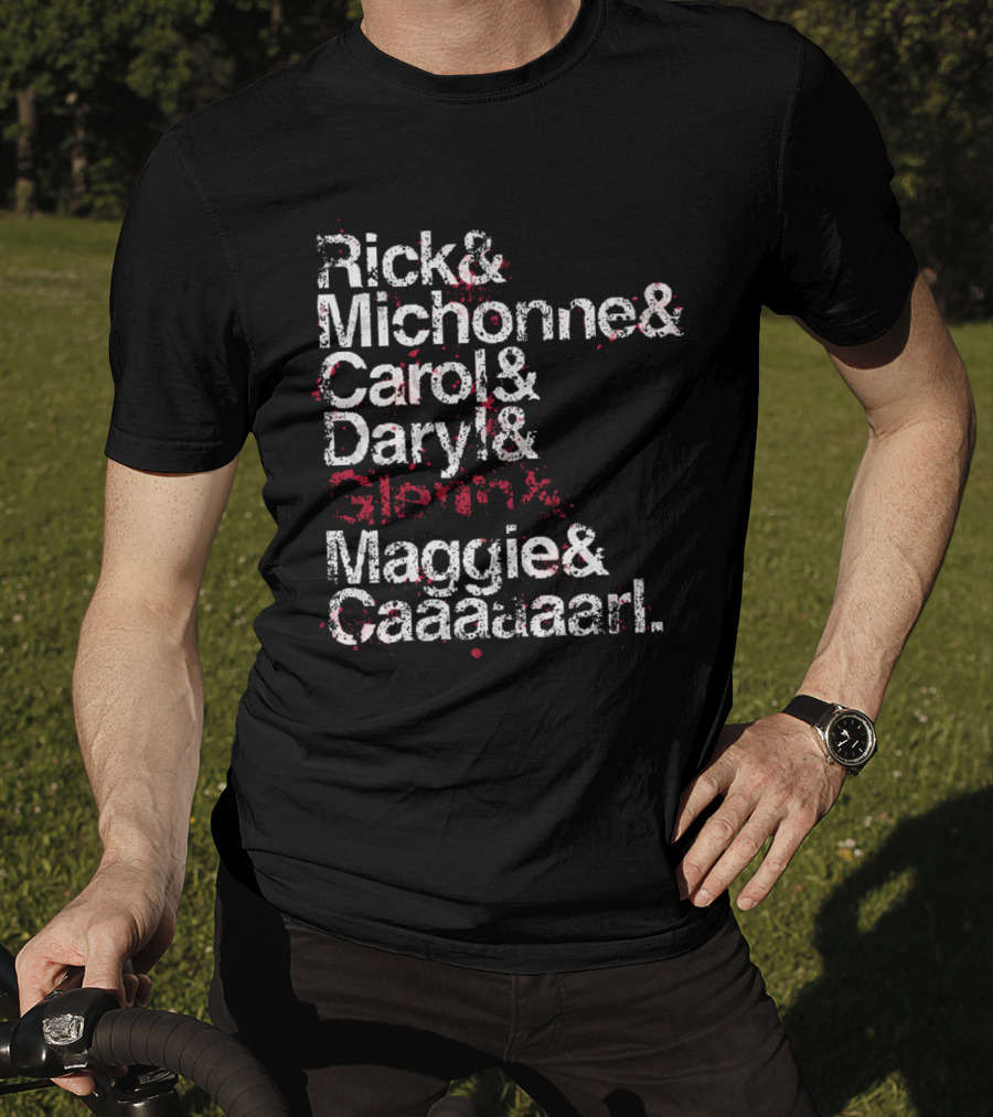 Rick And Michonne And Carol And Daryl And Maggie And Caaaaarl Spoiler Version T-Shirt