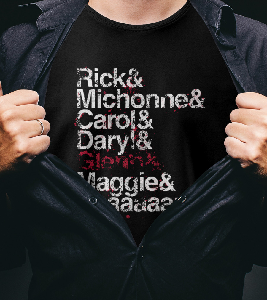 Rick And Michonne And Carol And Daryl And Maggie And Caaaaarl Spoiler Version T-Shirt