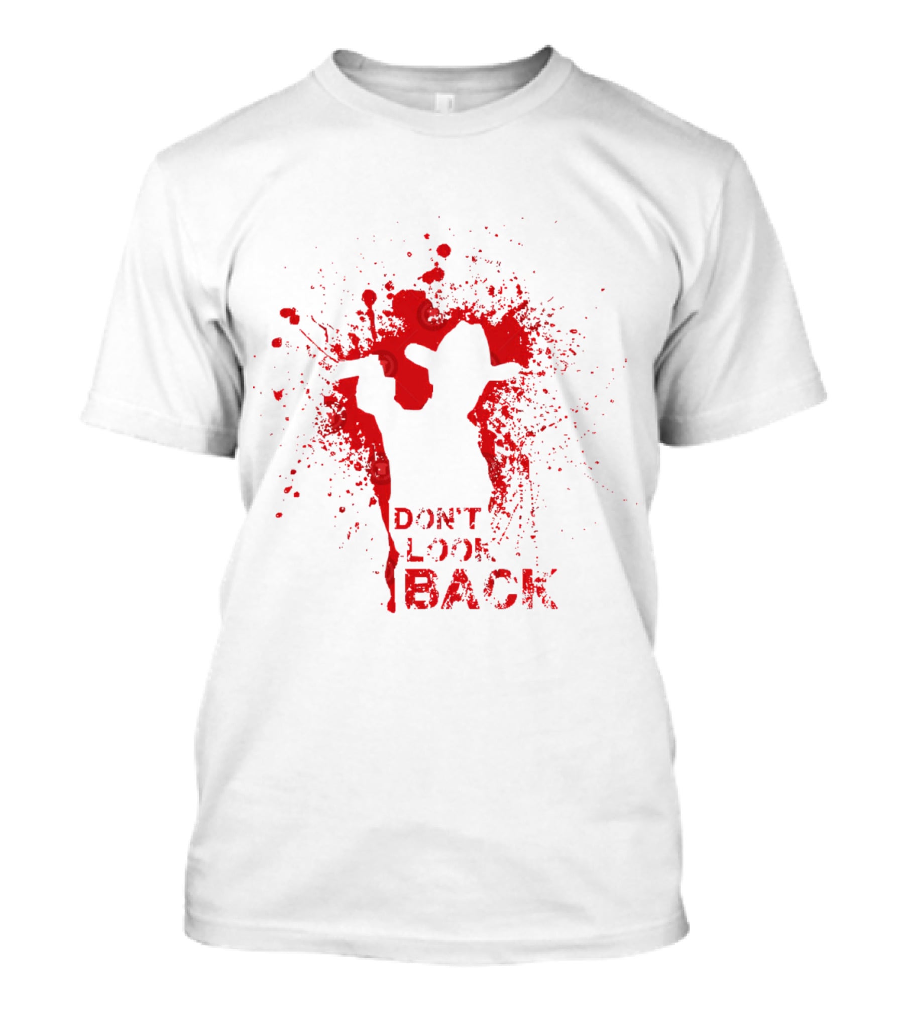 Don't Look Back Cowboy Silhouette With Red Splatter T-Shirt