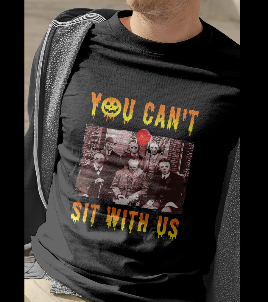 You Can't Sit With Us Halloween Horror Characters Red Balloon T-Shirt