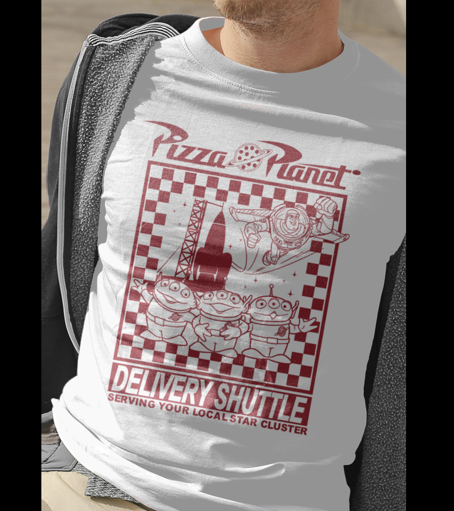 Pizza Planet Delivery Shuttle Serving Your Local Star Cluster T-Shirt