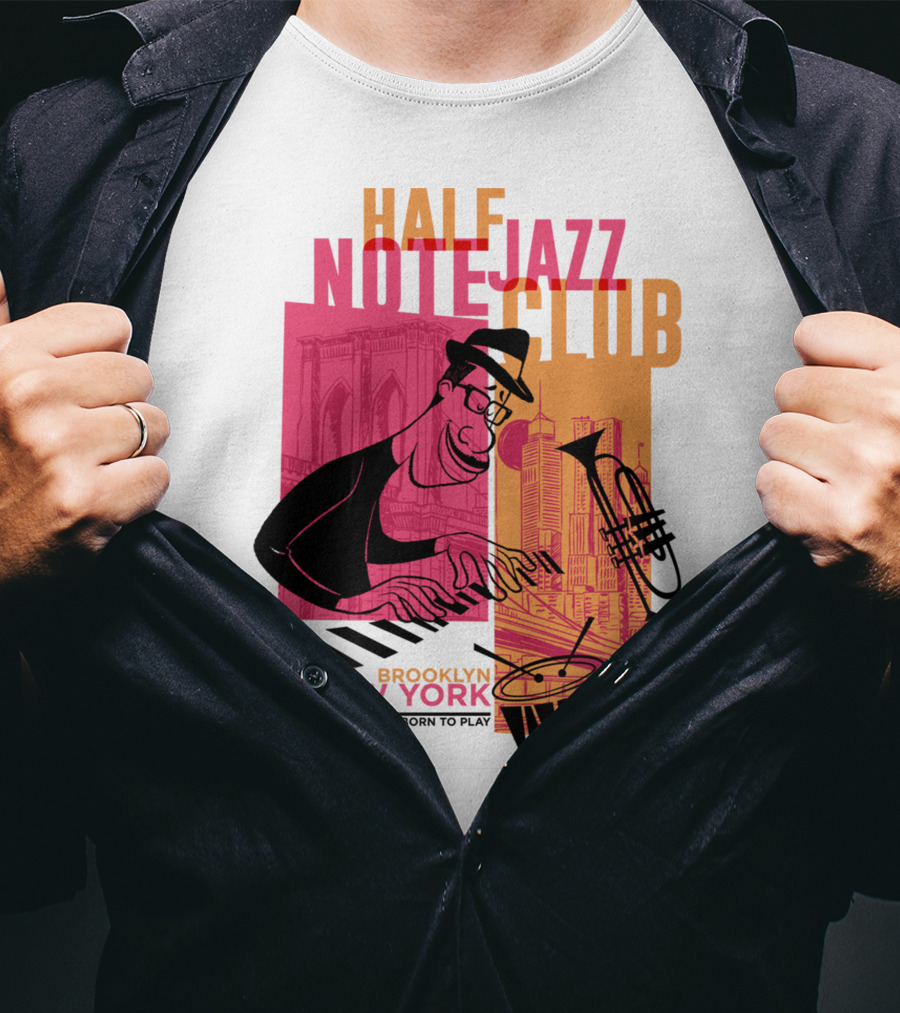 Pixar Soul Half Note Jazz Club Brooklyn New York Born To Play T-Shirt