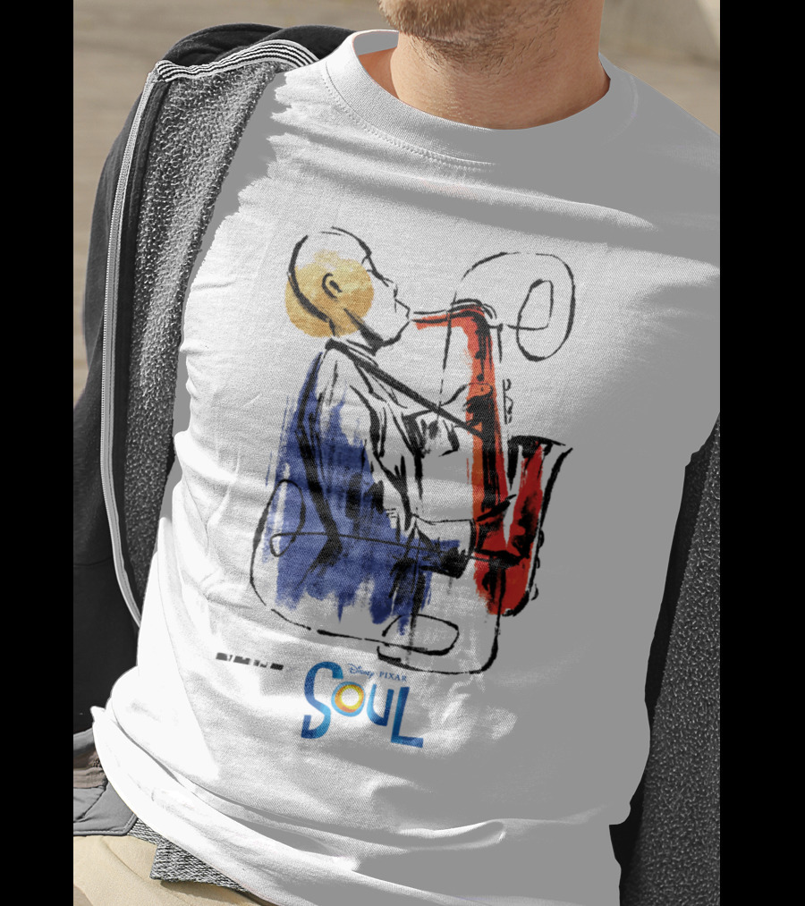 Disney Pixar Soul Watercolor Saxophonist T-Shirt