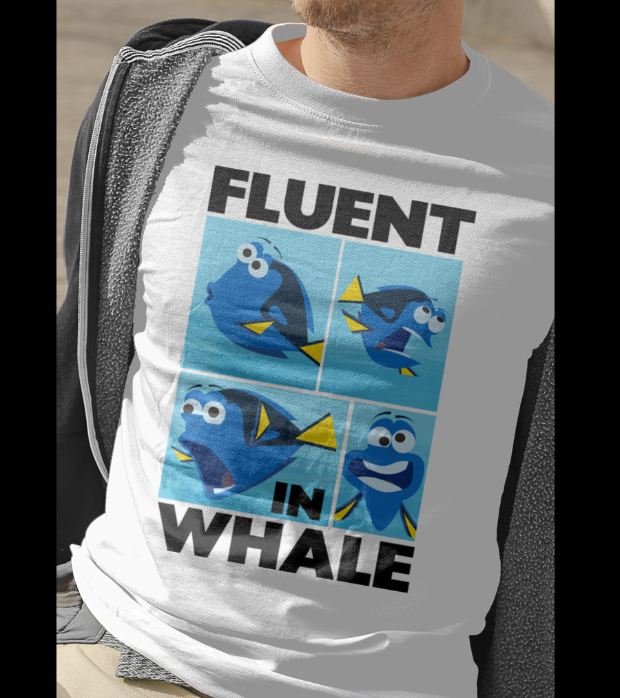 Fluent In Whale Bilingual Dory Ocean Humor T-Shirt