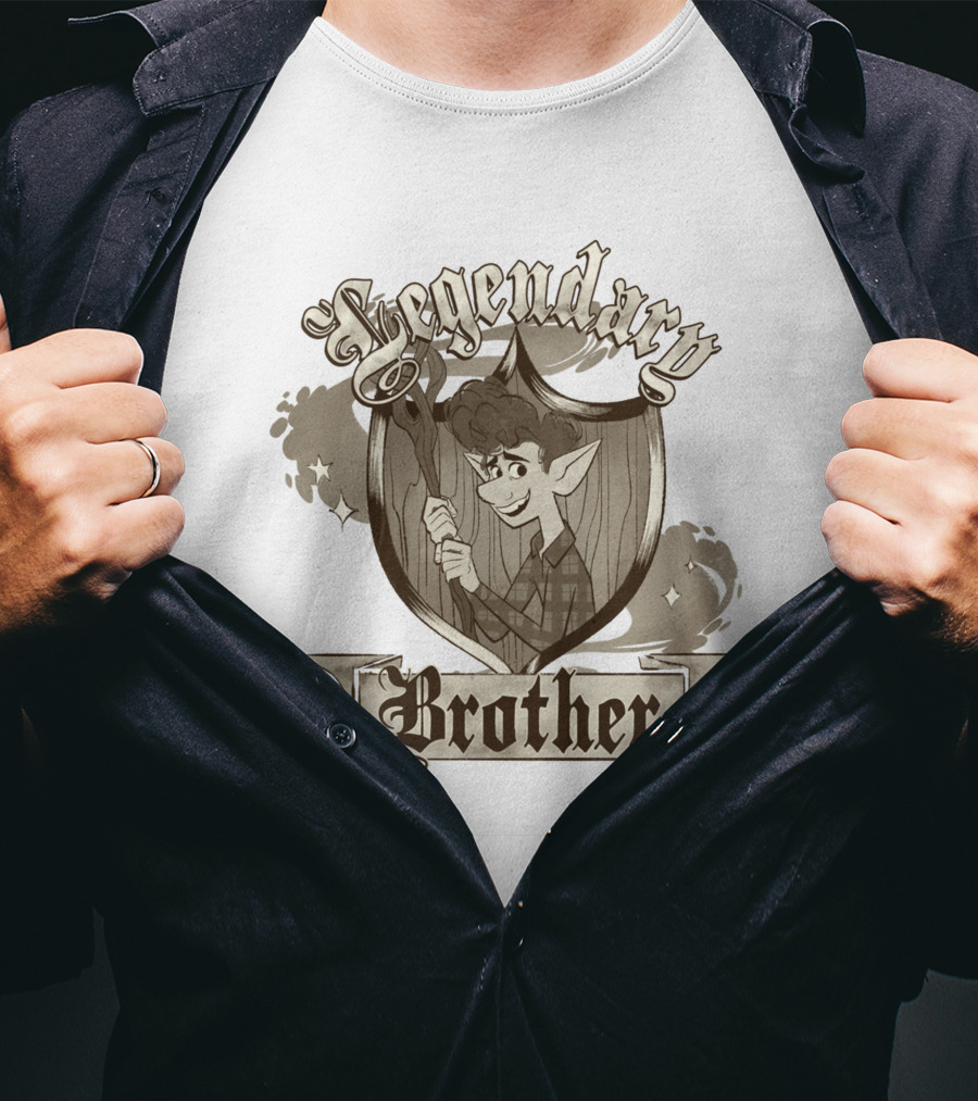 Legendary Brother Ian Onward Disney Pixar Fantasy Shield T-Shirt