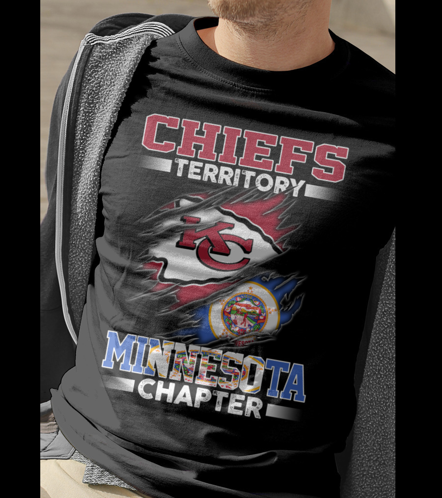 CHIEFS TERRITORY MINNESOTA CHAPTER KC Logo And Minnesota State Flag T-Shirt