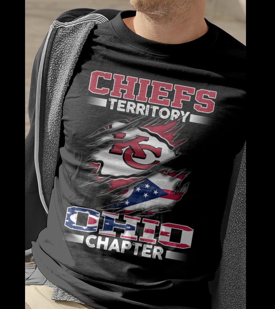 Chiefs Territory Ohio Chapter Kc Logo Flag T-Shirt