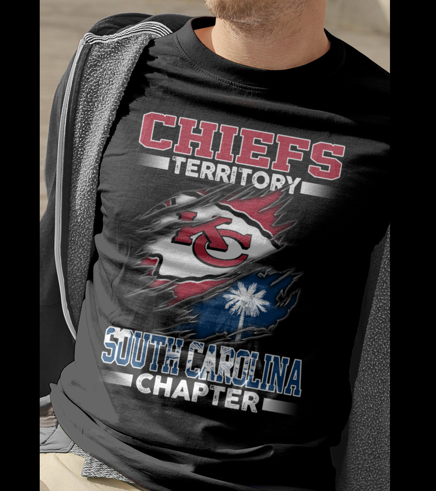 CHIEFS Territory South Carolina Chapter KC Logo Palmetto Flag T-Shirt