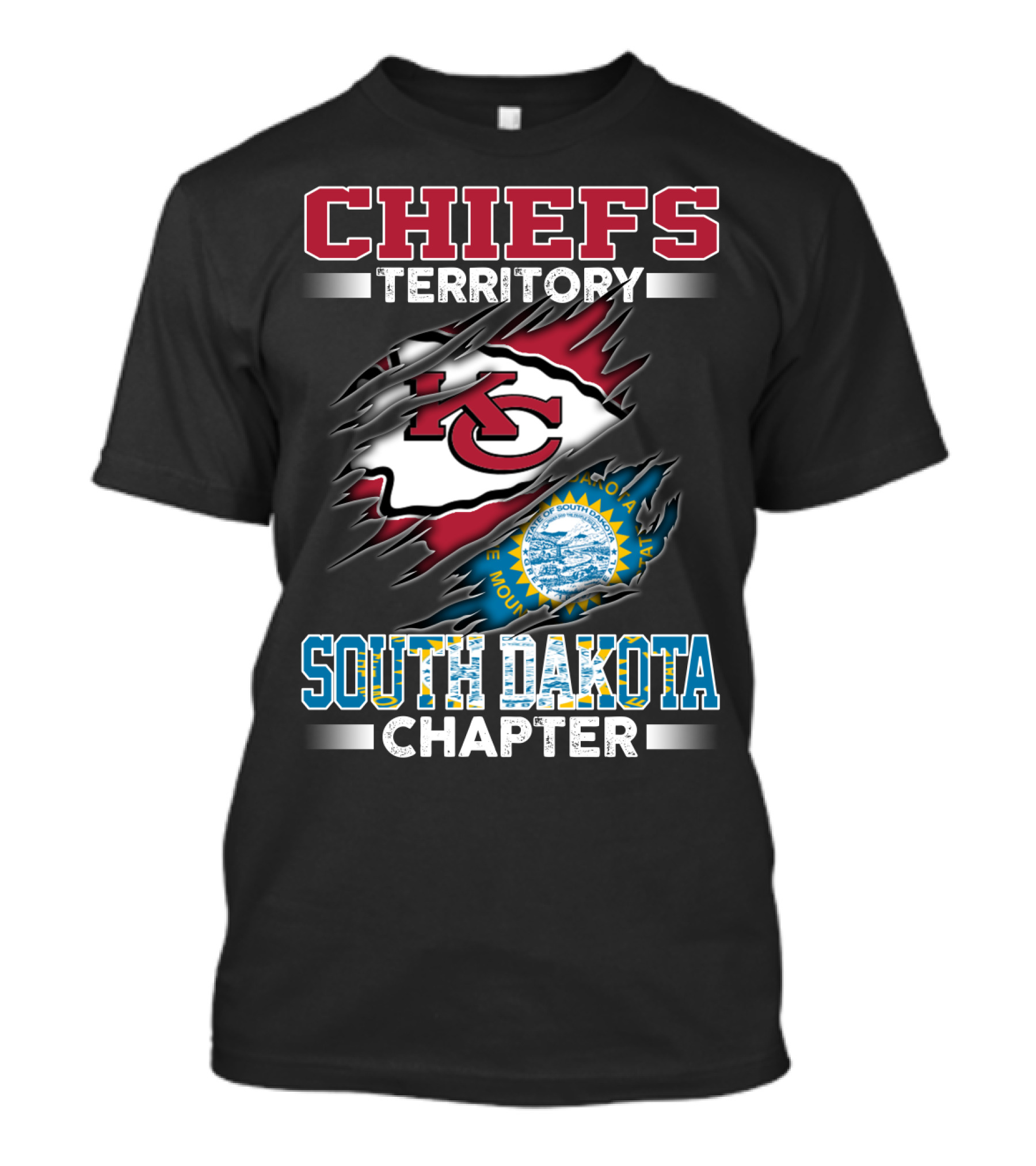 Chiefs Territory South Dakota Chapter Mashup Flag T-Shirt