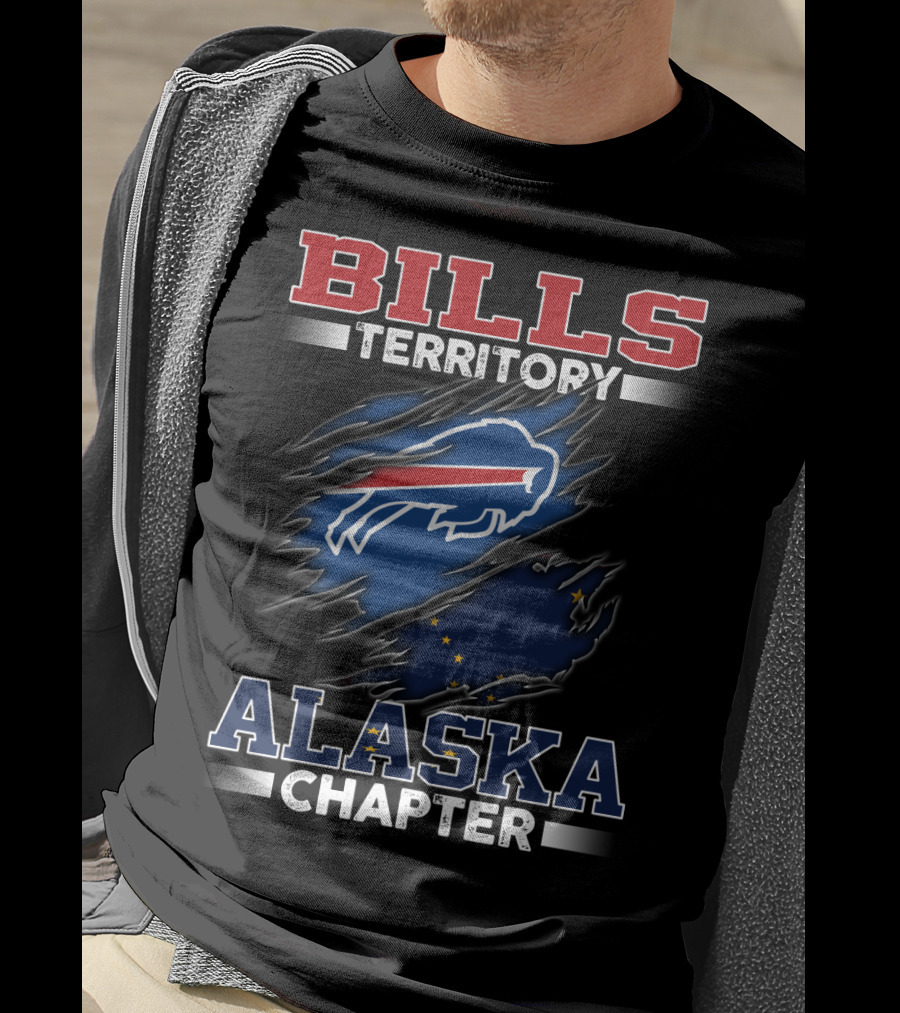 BILLS Territory Alaska Chapter Buffalo Icon With State Flag Elements T-Shirt