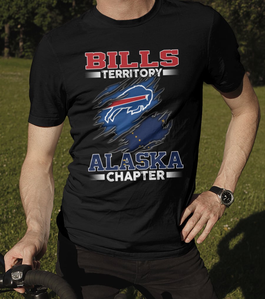 BILLS Territory Alaska Chapter Buffalo Icon With State Flag Elements T-Shirt