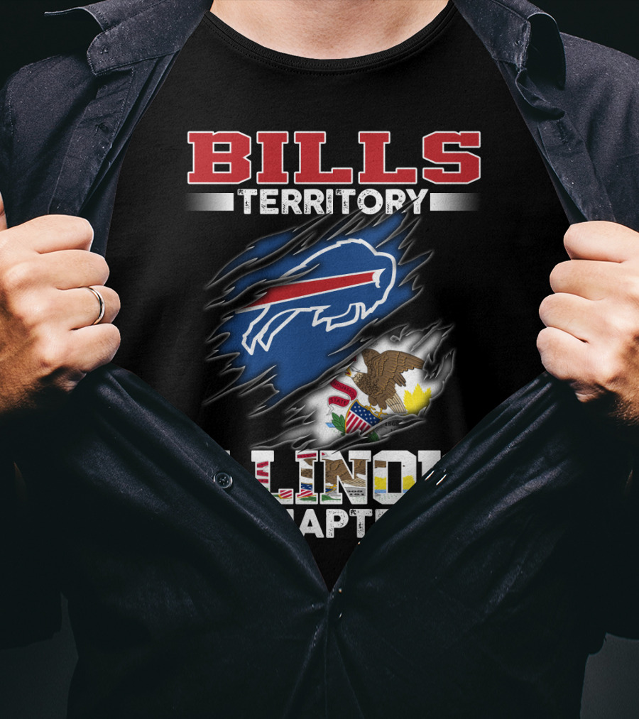 BILLS Territory Illinois Chapter Buffalo Bills Logo And Illinois State Seal T-Shirt