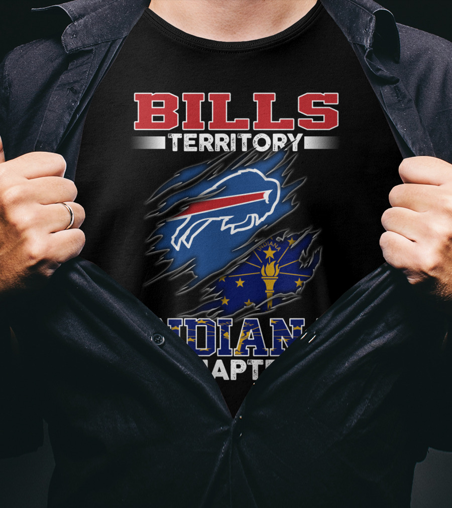 BILLS Territory Indiana Chapter Buffalo Logo With State Flag T-Shirt