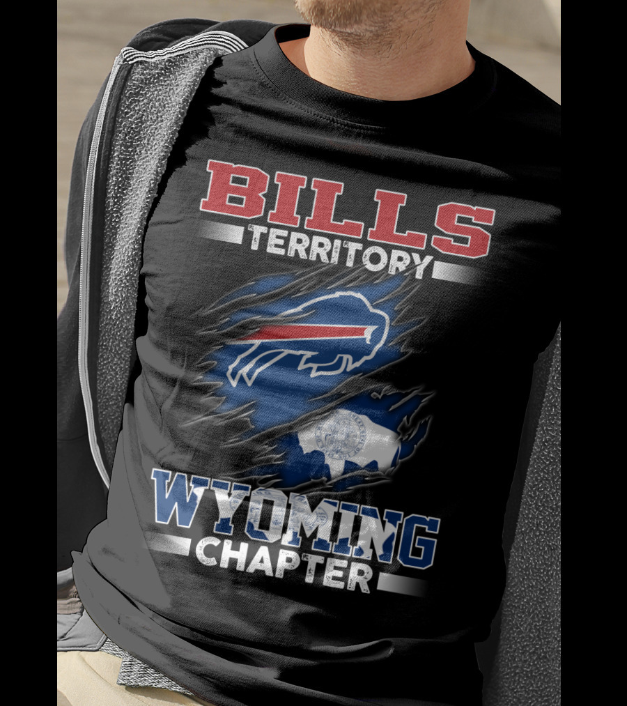 BILLS Territory Wyoming Chapter Buffalos Logo And State Flag T-Shirt