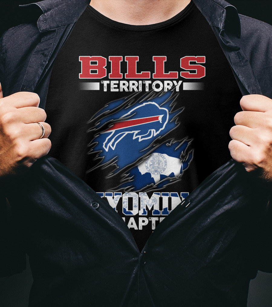 BILLS Territory Wyoming Chapter Buffalos Logo And State Flag T-Shirt