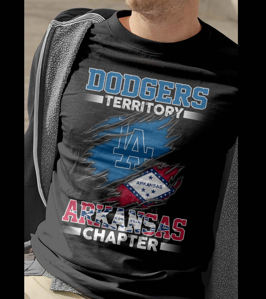Dodgers Territory Arkansas Chapter LA Arkansas Flag T-Shirt