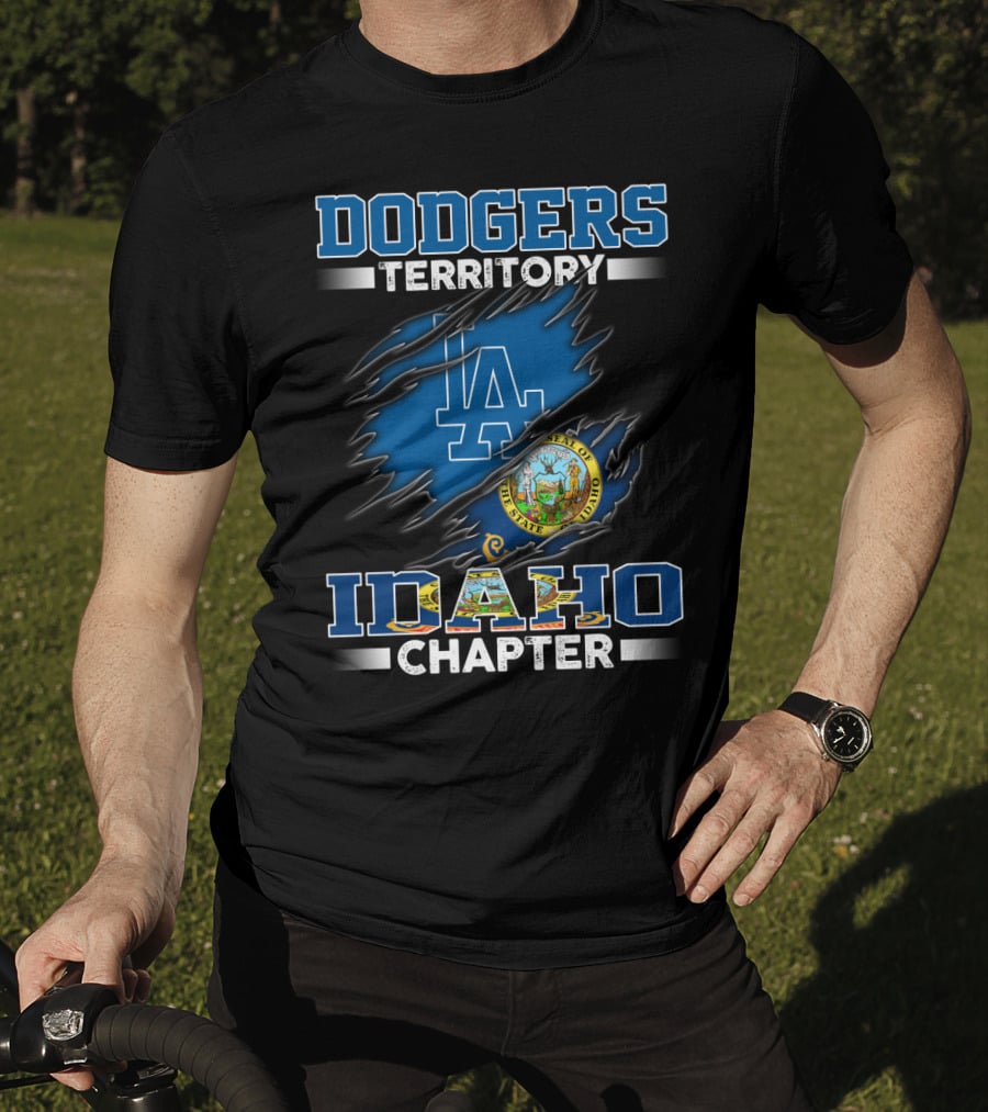 Dodgers Territory Idaho Chapter LA Logo And State Seal T-Shirt