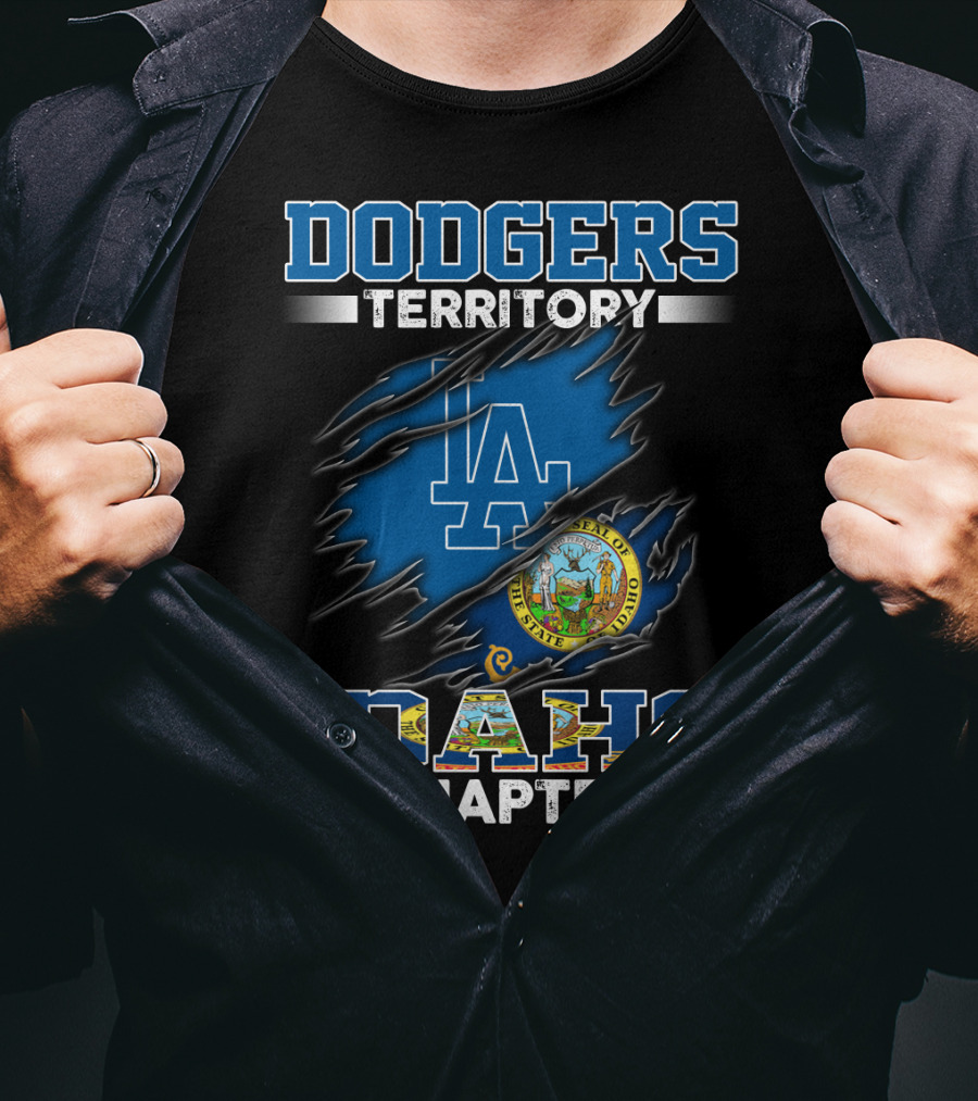 Dodgers Territory Idaho Chapter LA Logo And State Seal T-Shirt