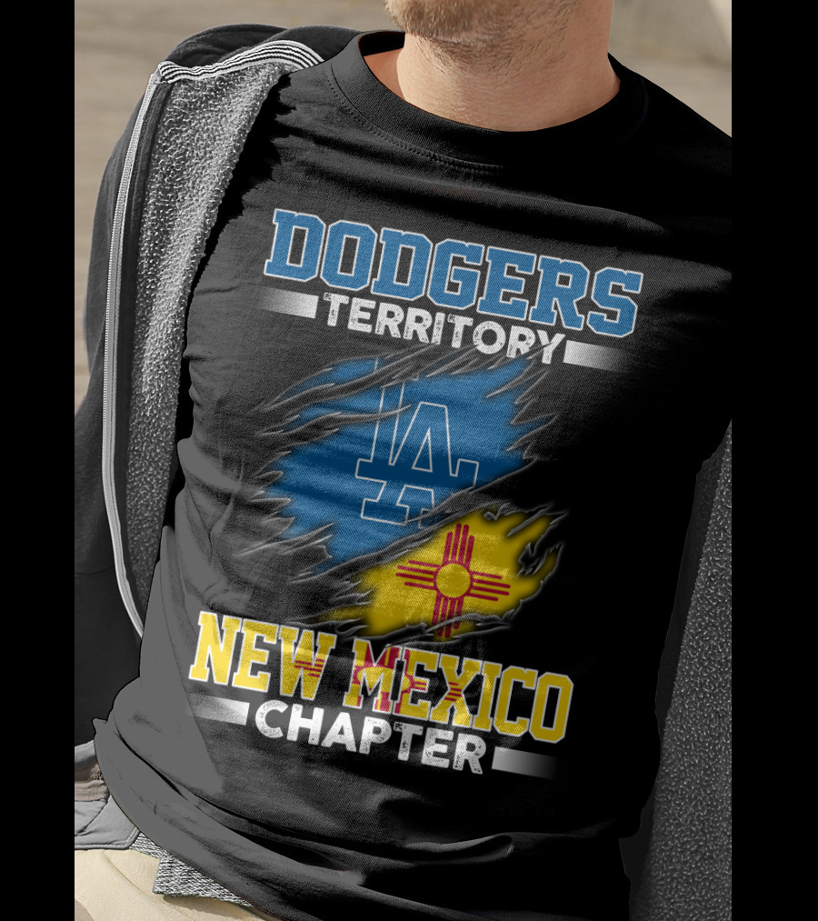 Dodgers Territory New Mexico Chapter LA Logo New Mexico Flag T-Shirt