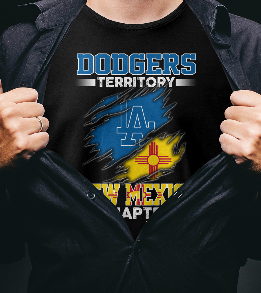 Dodgers Territory New Mexico Chapter LA Logo New Mexico Flag T-Shirt