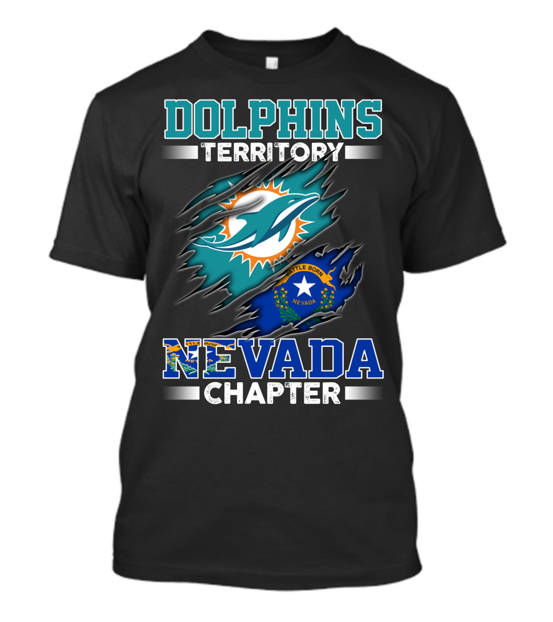 Dolphins Territory Nevada Chapter Battle Born T-Shirt