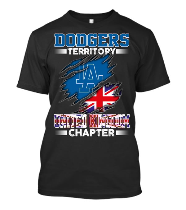 Dodgers Territory United Kingdom Chapter LA Logo Union Jack T-Shirt