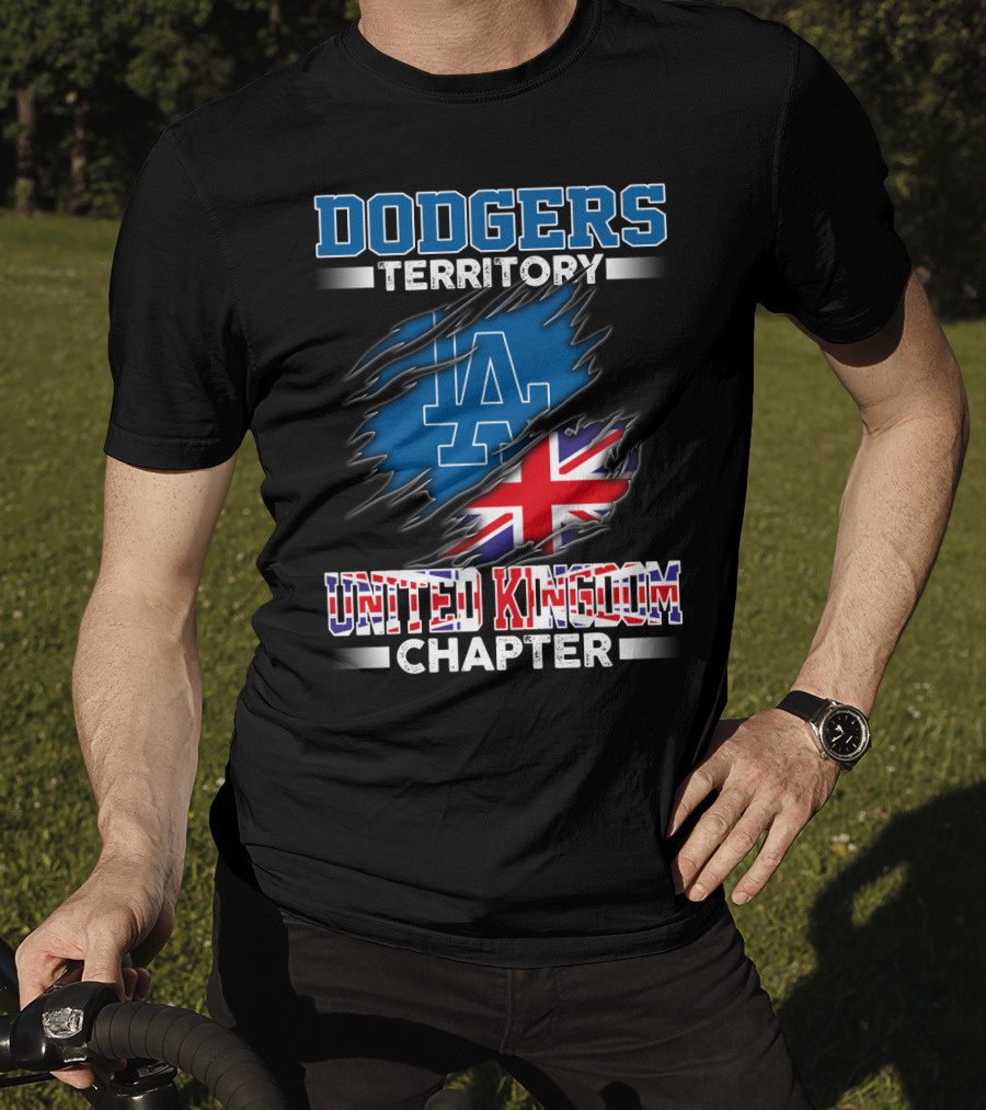 Dodgers Territory United Kingdom Chapter LA Logo Union Jack T-Shirt