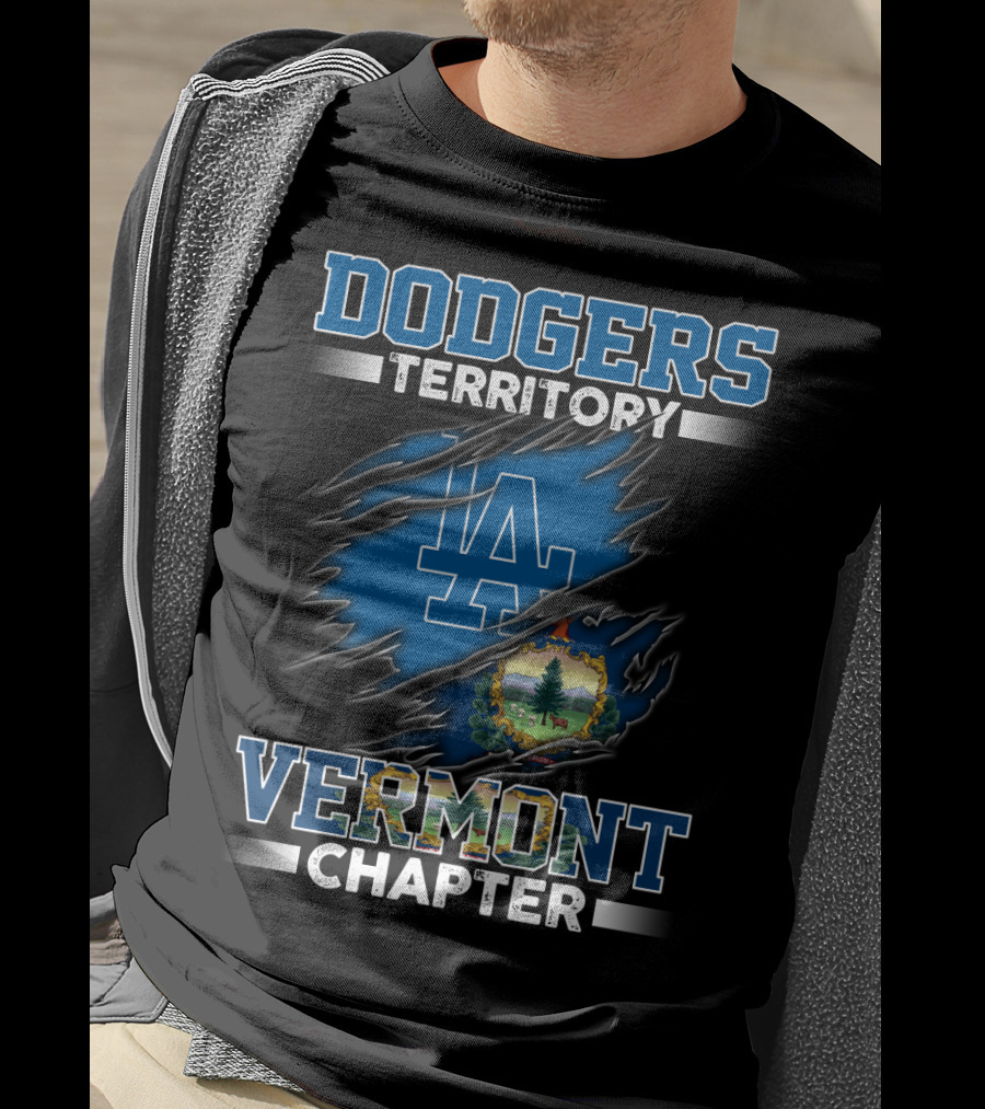 Dodgers Territory Vermont Chapter LA Logo Vermont Seal T-Shirt