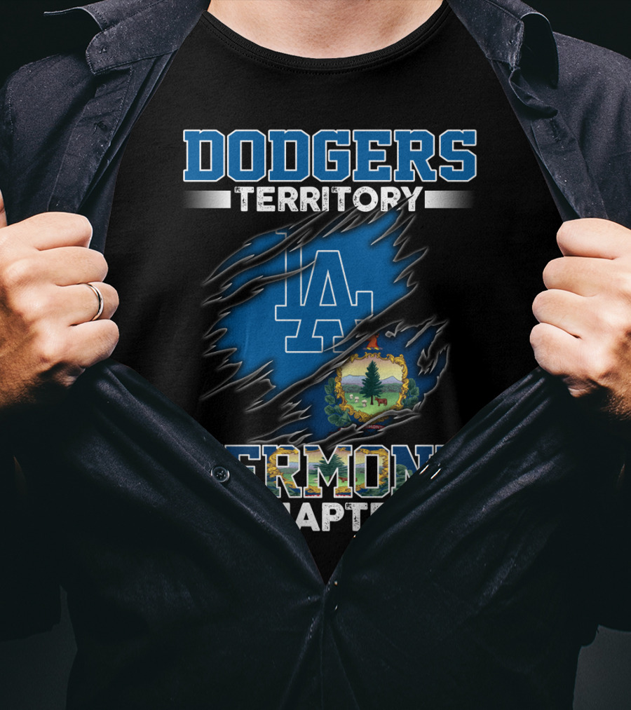 Dodgers Territory Vermont Chapter LA Logo Vermont Seal T-Shirt